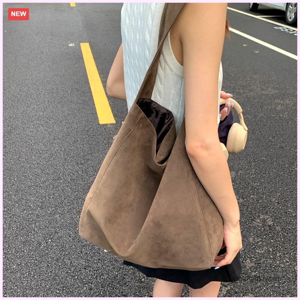 Large Capacity Slouchy Hobo Bag Retro Soft Leather Tote Shoulder Handbag - Picture 7 of 7